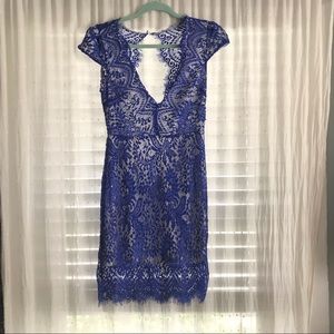 Chantilly eyelash lace mini dress